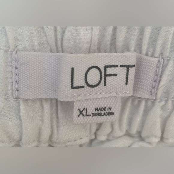 LOFT White Cotton/Linen Extra Wide Leg Pants Size XL - Picture 8 of 9